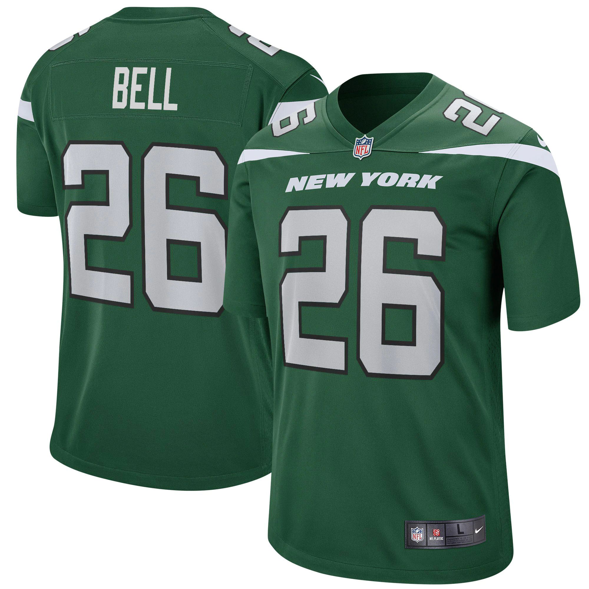 Men New York Jets #26 Le Veon Bell Nike Green Game NFL Jersey